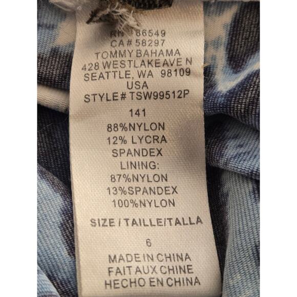 Tommy Bahama 1 PC Blue Animal Leopard Print Tankini Style Swimsuit, Small - Picture 5 of 7